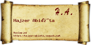Hajzer Abiáta névjegykártya